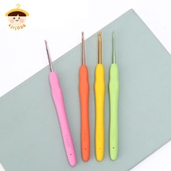 〔8C05〕 1Set 9 Sizes Soft Plastic Handle Home Aluminum DIY Crochet Knit Hook Knitting Needle 2.5-6mm 