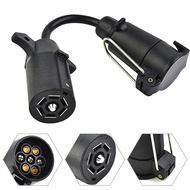 7-Pin Round Plug Trailer Light Wiring Adapter US to EU 7-Way Blade Round Plug Socket Standard Car El