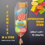 [WHOLESALE PRICE - 5 GUMMY CANDY PER STICK] Gummy Candies Kebab  for Valentines Thanksgiving Birthda