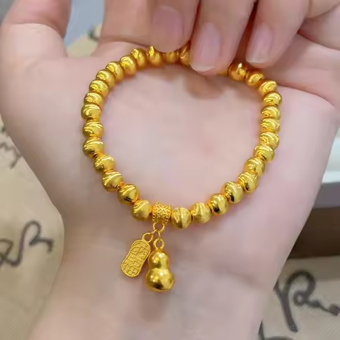 Small Gourd Cat's Eye Luxury Bracelet Women 24K Gold AU999 - AU999 valuable, luxury design with beau