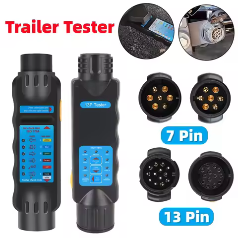 12V Car Trailer Tester 7Pin/13Pin Towing Pole Light Wiring Tester LED Indicator Socket Connection Ad