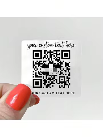Custom transparent square stickers 4-8 cm personalized business car water bottle decals wedding labe