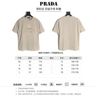 PRADA/PRADA Counter Version Short-Sleeved T-Shirt Couple Style Thick Impervious Top Niche Trendy Lig