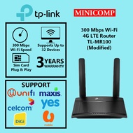TP-LINK 4G LTE TL-MR100 SIM CARD 4G LTE MODEM ROUTER MALAYSIA MCMC CERTIFIED