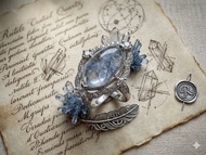 藍線石水晶- S 925純銀戒指