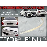 MERCEDES-BENZ C-CLASS C200 W205 2014-2019 C63 STYLE REAR TRUNK SPOILER MATERIAL ABS TOP SPOILER SKIR