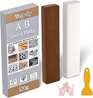 Epoxy Putty, 120g 2 Part Epoxy Fast Repair Wood Filler Sticks for Wood, Hard Plastic, Glass, Ceramic , Metal Filler, Heat Resistant and Waterproof (Brown)