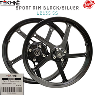 SPORT RIM TEKHNE 5 BATANG FULL CHOP YAMAHA LC135 5S Y125ZR Y15ZR Y16ZR WITH ABS BLACK SILVER T501 Ca
