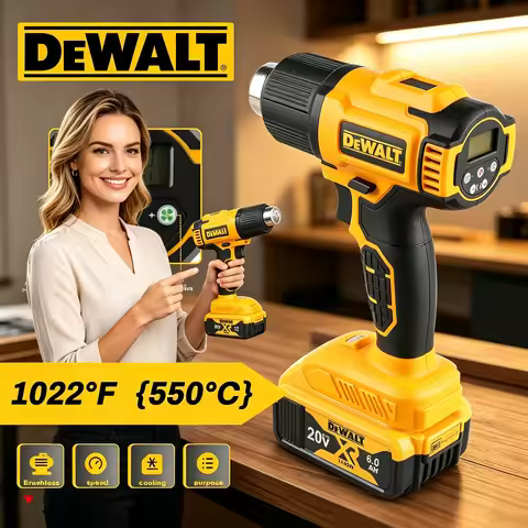 Dewalt DCE530 Cordless Heat Gun:20V,2 Speed Modes,5 - in - 1 Nozzles,0.647kg,For Adhesive Softening,