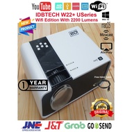 NEW Mini Proyektor Presentasi Projector IDBTECH W22 WiFi 2200 Lumens
