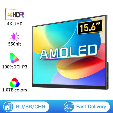 15.6 Inch 4K OLED Portable Monitor 550Nit USB-C HDMI-Compatible External Gaming Monitor for Xbox Swi