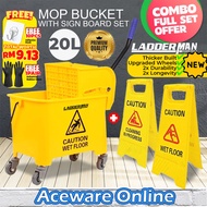 8068 Mop Cart Mop Cart Wringer Mop Pail Bucket With Castor 20L Commercial Mop Bucket Squeeze Type ca