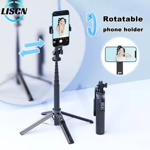 P130/P135 Selfie Stick 1.35m Extendable Four-Legged Stable Selfie Stick Rechargeable Wireless Remote
