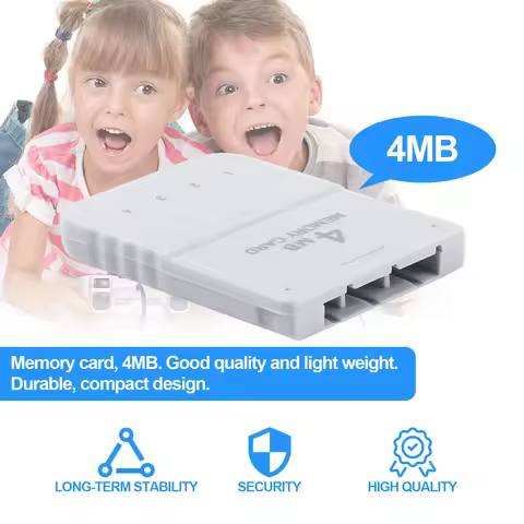 4MB Memory Card for PS1 Game Console Fast Read Write, ABS Material Game Saving Card Compatible with 