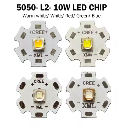 10pc 10W CREE XM-L2 LED light emitter diode WW/W/R/G/B/UV Light Power LED chip on 20mm 16mm PCB boar