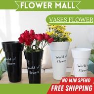 VASES Flower Bucket Plastic Flower Vase Pot Pasu Gubahan Bunga Pot Bunga Plastik Acrylic Plastic Gar