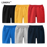 LJMOFA 1-9Y Kids Short Summer Cotton Casual Sports Elastic Force Shorts Multiple Colors For Baby Boy