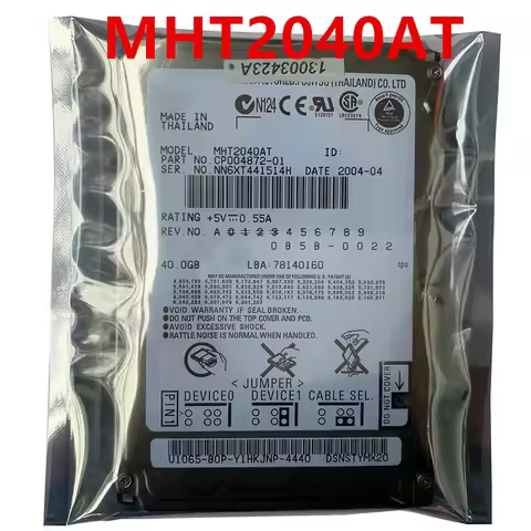 New Original HDD For Fujitsu 40GB IDE 2.5" 2MB 4200RPM For Internal Hard Disk For Notebook HDD For M