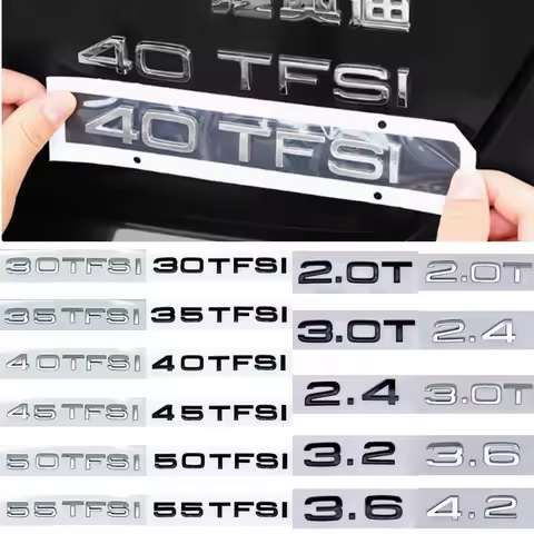 3d Logo 2.0T 3.0T 2.4 3.2 3.6 4.2 30TFSI 35TFSI 40TFSI 45TFSI 50TFSI 55TFSI TFSI TDI Embelm Badge fo