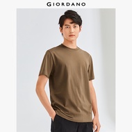 GIORDANO ผู้ชาย  เสื้อยืด 100% Cotton สีพื้น เสื้อยืดคอกลมแขนสั้น แฟชั่นฤดูร้อน เสื้อยืดลำลอง 130243