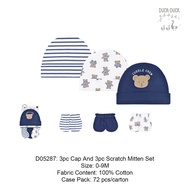 Duck Duck Goose 3Pc Cap And 3Pc Scratch Mitten Set D05284D05285D05287D05289D05788JD