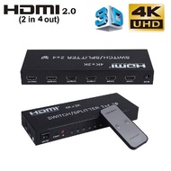 HDTV 2.0 3D 4K 2X4 2-IN 4-OUT COMBO MATRIX SWITCHER / SPLITTER W/ REMOTE CONTROL