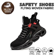 SAFETY SHOES MEDIUM CUT BREATHABLE ANTI-SMASHING ANTI-PIERCING PROTECTIVE STEEL TOE CAP -675 (BLACK)