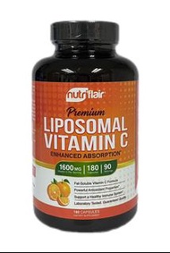 美國NutriFlair Liposomal Vitamin C 特級脂質體維他命C 1600毫克,180粒膠囊