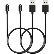 [2-Pack] for TOOBUR DR06 Fitness Tracker Smartwatch Magnetic USB Charging Cable, 2 Pin Cord Charger 