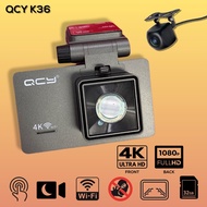 QCY K36 4K Resolution Dashcam WIFI 24hr Monitoring Dual Camcorder Car Camera DACS Accessories
