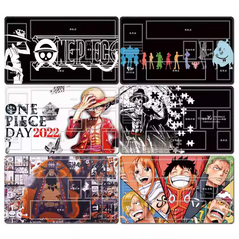 600X350X2Mm One Piece Luffy Card Battle Table Mat Opcg Zoro Robin Ace Single Player Board Game Card 