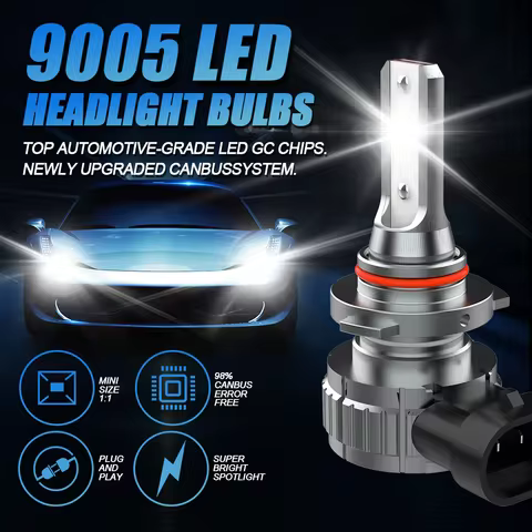 9005 9006 LED Headlight Bulb Plug and Play for Car 1:1 Size Halogen Lamp H4 H7 HB3 HB4 9007 HB5 9012