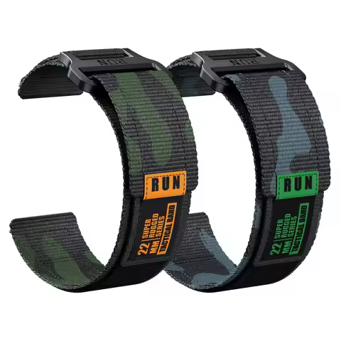 22mm Nylon Watch Strap for Garmin Forerunner 745 for Huawei/Samsung 22mm Universal Watch Band for Ga