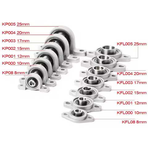 2PC KP08 8mm KFL08 KP000 KFL000 KP001 KFL001 KP002 KP004 KP005 Zinc Alloy Diameter Pillow Block Moun