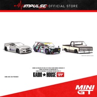 Mini GT X KaidoHouse 1:64 Skyline GT-R R34 Shinjuku V1 / Datsun 510 Wagon V1 / Chevrolet Silverado V