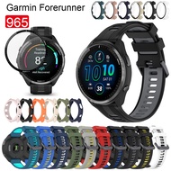 For Garmin Forerunner 965 strap case tempered glass screen protector USB Cable dust plug charger sta