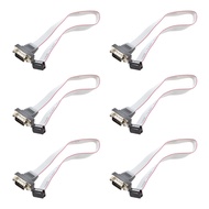 (XHJO) 6X DB9 RS232 to 10 Pin Ribbon Cable Connector Adapter