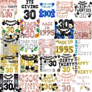 (SG Seller) 30th Birthday Decorations, 30th Birthday Balloon, Black and Gold Birthday Decorations Se