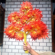 Simulation Maple Leaf Red Maple Leaf Artificial Maple Leaf Fake Leaf Branch Green Plant Autumn Garde