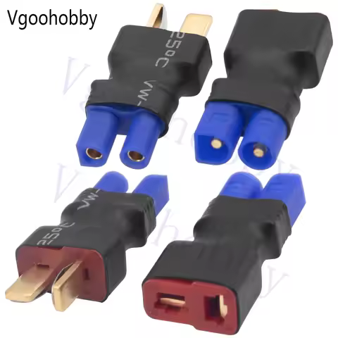 2Pairs EC2 to T Plug Adapter Connector Female Male Plugs Adaptor for RC FPV Drone Car Boat Lipo NiMH