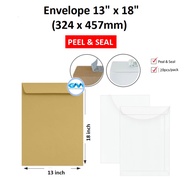 Envelope 13 x 18" (324mm x 457mm) 20'sheet White/Super Manila | Sampul Surat | Peel and Seal Envelop