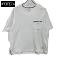 Thom ブラウン白色短袖拼接上衣，三色 [二手]