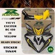 COVERSET Y15 V1/V2 EXCITER RC150 (1) YELLOW YAMAHA Y15 RAPIDO COVERSET STICKER TANAM MOTOR COVERSET