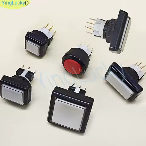 Arcade LED Rectangular button Europe type, EU Style, 27mm 44mm Square LED Illuminated Push Button wi