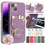Casing Samsung Galaxy S23 Plus S23 Ultra S22 Plus S22 Ultra Electroplate Hello Kitty Cat Cosmetic Mi