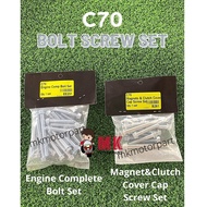 Honda C70 Engine /// Magneto & Clutch Cover Cap Bolt SCREW SET / Magnet Cover Skru