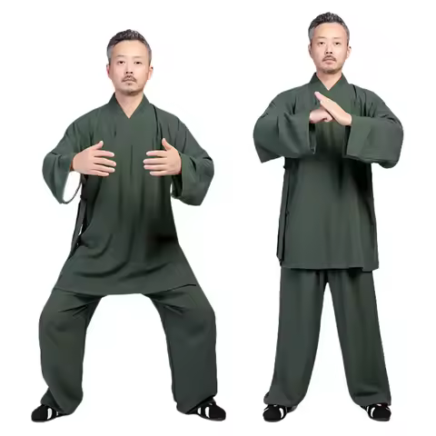 Men's Women's Wudang Taoist Suit Tai Chi Uniform Kung Fu Martial Arts Jacket and Pants Yoga Meditati