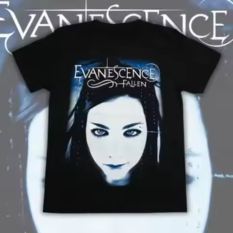 2026 New Evanescence Amy Lee Autograph Band Logo Graphic Print T-Shirt Men's Clothing Women Fashion 