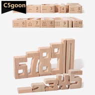 C5GOON Wooden Number Blocks 3D Puzzle Balance Game Educational Toy Montessori Math Toy Number Cognit