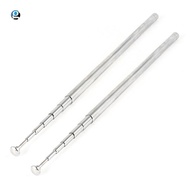 [myrna_leighton.my]2X Silver Tone FM Radio TV 7 Sections Telescoping Antenna Aerial 38 inch 97cm